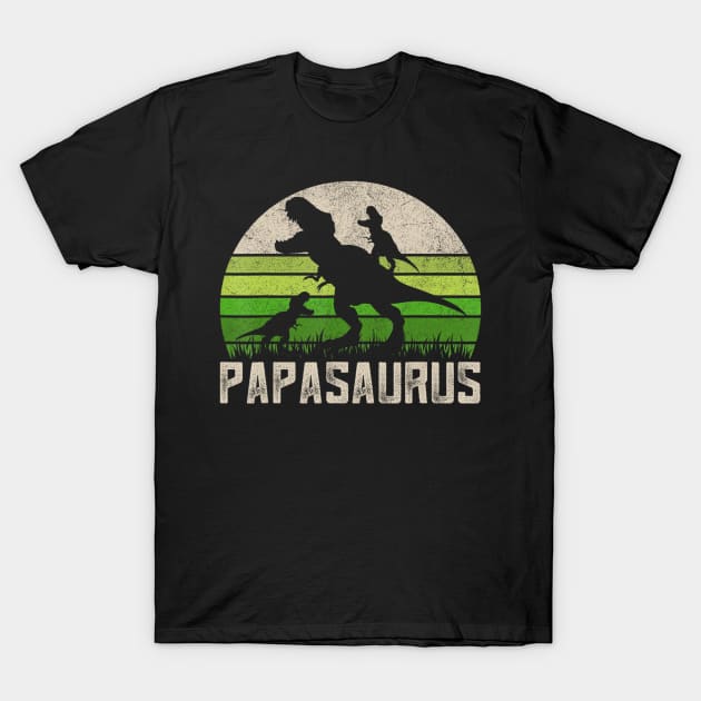 Grandpa Shirts Papasaurus Dinosaur 2 Kids Fathers Day T-Shirt by Mitsue Kersting